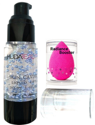 

radiance booster Sponge Puff & Huda Beauty Skin Caviar Primer(Set of 2)