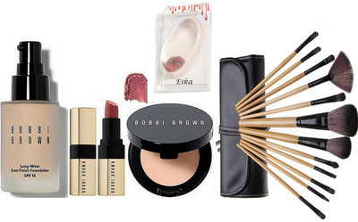 

eska Silicon Puff, Concealer , Lipstick , Long Even Finish Foundation, Makeup Brush Set 12(Set of 5)