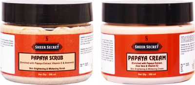 

SHEER SECRET PAPAYA SCRUB 300ML and PAPAYA CREAM 300ML(Set of 2)