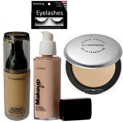 

ravishing Eyelashes, Mac Matchmaster Foundation, Compact, Makeup Pro Longwear Foundation(Set of 4)