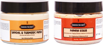 

SHEER SECRET SANDAL & TURMERIC MASK 300ML and PAPAYA SCRUB 300ML(Set of 2)