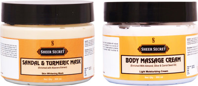 

SHEER SECRET SANDAL & TURMERIC MASK 300ML and BODY CREAM 300ML(Set of 2)