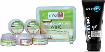 

Skinatura Wine Professional Rejuvenation Facial Kit (310 g) & Instant Whitening Face Wash with Cool Menthol Face Wash (100 g)(Set of 2)