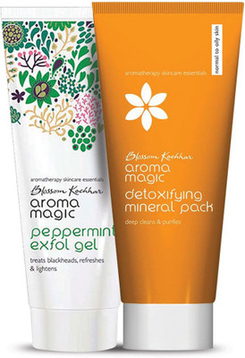 

Aroma Magic Combo of Peppermint Exfol Gel & Detoxifying Mineral Pack(Set of 2)