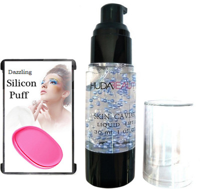 

Dazzling Silicon Puff & Huda Beauty Skin Cavier Liquid Face Primer 30 ml(Set of 2)