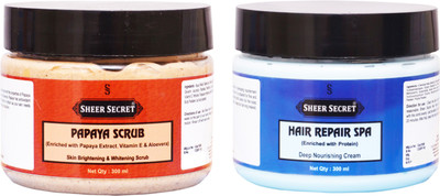 

SHEER SECRET PAPAYA SCRUB 300ML and HAIR REPAIR SPA 300ML(Set of 2)
