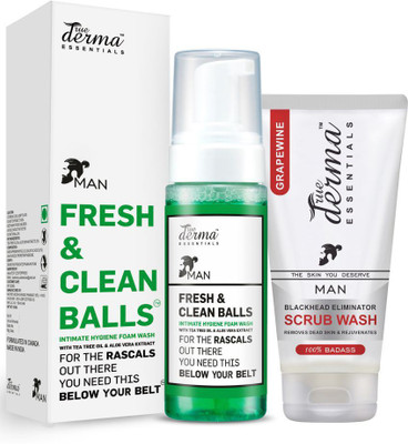 

True Derma Essentials Hygiene Intimate Foam Wash + Grapewine Blackhead Eliminator Scrub Wash(Set of 2)