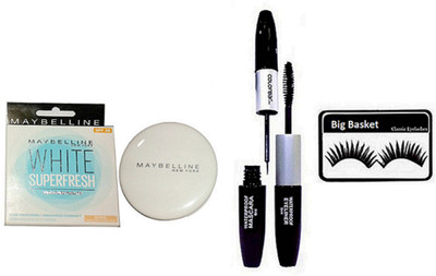 

big Basket Eyelashas, Super Fresh Compect, Eyeliner, Mascara(Set of 3)