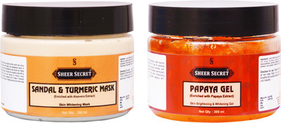 

SHEER SECRET SANDAL & TURMERIC MASK 300ML and PAPAYA GEL 300ML(Set of 2)