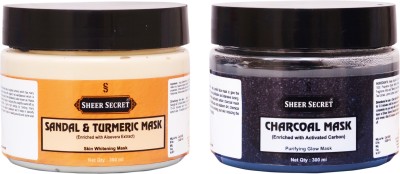 Sheer Secret SANDAL & TURMERIC MASK 300ML and CHARCOAL MASK 300ML(2 Items in the set)