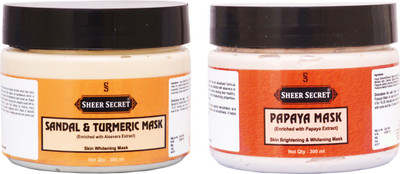 

SHEER SECRET SANDAL & TURMERIC MASK 300ML and PAPAYA MASK 300ML(Set of 2)