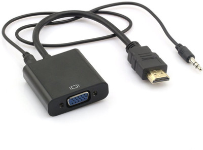 

SAFEBUY HDMI Male to VGA Female Cable with Audio - 6 MONTHS WARRANTY HDMI Adapter(Compatible with COMPUTER, Black)