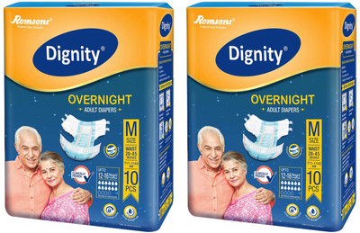 

ROMSONS DIGNITY OVERNIGHT ADULT DIAPERS Adult Diapers - M(20 Pieces)