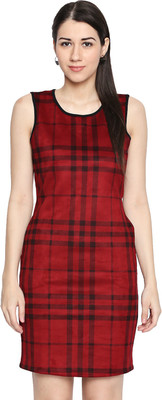 Annabelle by Pantaloons Women Sheath Red Above Knee/Mid Thigh Length Dress