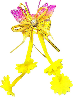

Proplady Partywear Pearls Stud Shimmery Butterfly Hair Clip with long Floral Danglers Hair Pin/Hair Brooch for Girls & Women|Wedding Hair Hair Pin, Hair Clip, Back Pin, Bun Clip, Tic Tac Clip, Hair Accessory Set(Yellow)