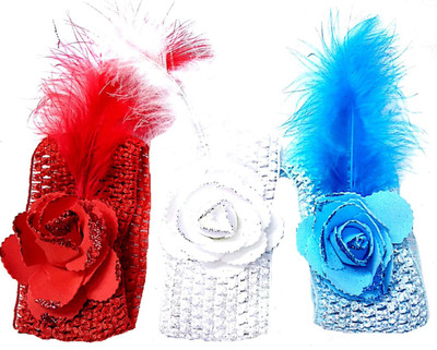 

Proplady Party Combo (Pack of 3) Shimmery Rose & Feather Stud Baby Head Band, Hair Band for Baby Girls & Girls|Latest Hair|Wedding Hair Head Band, Hair Band, Hair Chain, Hair Accessory Set(Multicolor)