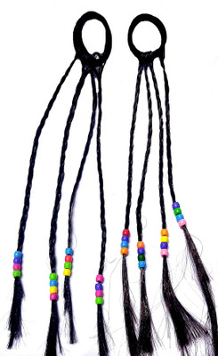 

Proplady Party Combo (Pack of 2, Black & Brown) Multicolor Beads Stud Braided Hair Extensions for Girls & Women|Wedding Hair|Latest Hair Rubber Band, Hair Accessory Set, Braid Extension, Bun Clip(Multicolor)