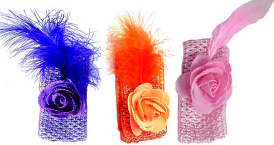 

Proplady Party Combo (Pack of 3) Shimmery Rose & Feather Stud Baby Head Band, Hair Band for Baby Girls & Girls|Latest Hair|Wedding Hair Head Band, Hair Band, Hair Chain, Hair Accessory Set(Multicolor)