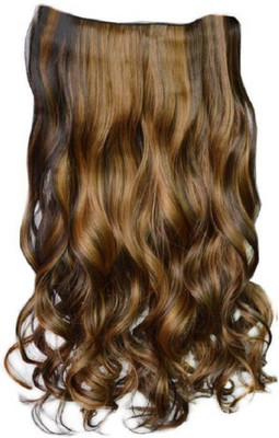 

Iyaan Curly Extension Used For Girls And Women With Clips, Brown Highlighting Hair Extension