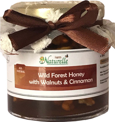 

Farm Naturelle (Set of 10) Cinnamon Infused Pure Raw Natural Forest Honey and Walnuts-250 GMS-Diwali Corporate Health Gift Item(2500 g, Pack of 10)