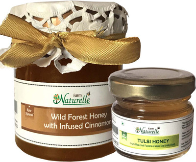 

Farm Naturelle Farm Naturelle-Real Cinnamon infused Forest Honey (250 Gms) and Vana Tulsi Forest Honey (40Gms) Combo-Immense Medicinal Value(298 ml, Pack of 2)
