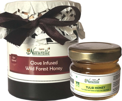 

Farm Naturelle Farm Naturelle-Real Clove infused Forest Honey (250 Gms) and Vana Tulsi Forest Honey (40Gms) Combo-Immense Medicinal Value(290 g, Pack of 2)