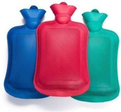 MedFest Premium Deluxe (Pack of 3) of Non Electric Hot Water Bottle Non Slippery Rubber Non-Electrical 2 L Hot Water Bag(Multicolor)