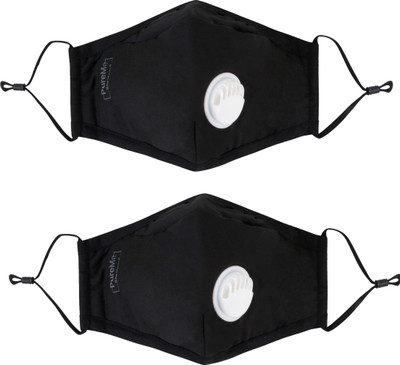 

PureMe (Pack of 2) Reusable and Washable Anti PM2.5 Mask with 4 PM2.5 Activated Carbon Filters - Black R002B Mask and Respirator