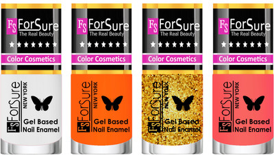 

Forsure Fast Dry and Chip Resistant Nail Polish Orange, Golden, Nude(Pack of 4)