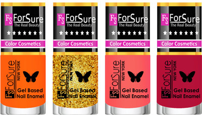 

Forsure Fast Dry and Chip Resistant Nail Polish Orange, Golden, Nude, Dusky Red(Pack of 4)