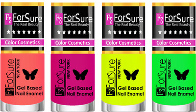 

Forsure Fast Dry and Chip Resistant Nail Polish Nude, Purple, Yellow, Green(Pack of 4)