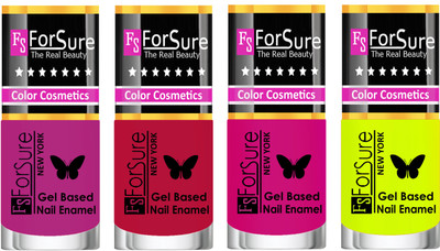 

Forsure Fast Dry and Chip Resistant Nail Polish Mauve, Dusky Red, Purple, Yellow(Pack of 4)