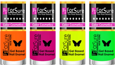 

Forsure Fast Dry and Chip Resistant Nail Polish Orange, Purple, Yellow, Green(Pack of 4)