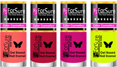 

Forsure Fast Dry and Chip Resistant Nail Polish Nude, Dusky Red, Purple, Yellow(Pack of 4)