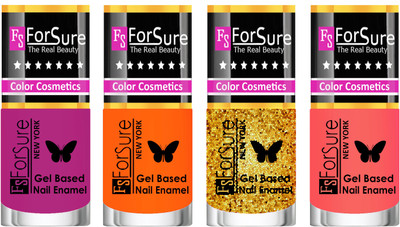

Forsure Fast Dry and Chip Resistant Nail Polish Mauve, Orange, Golden, Nude(Pack of 4)