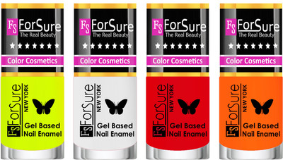 

Forsure Fast Dry and Chip Resistant Nail Polish Yellow, Red, Orange(Pack of 4)