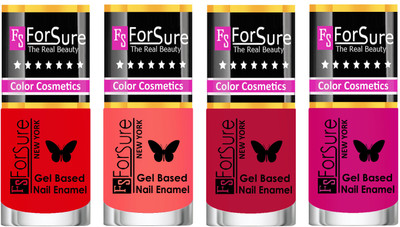 

Forsure Fast Dry and Chip Resistant Nail Polish Red, Nude, Dusky Red, Purple(Pack of 4)
