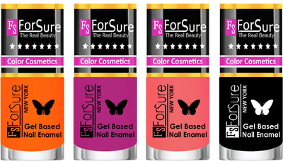 

Forsure Fast Dry and Chip Resistant Nail Polish Orange, Mauve, Peach, Black(Pack of 4)
