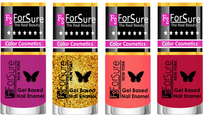 

Forsure Fast Dry and Chip Resistant Nail Polish Mauve, Golden, Nude,Dusky Red(Pack of 4)