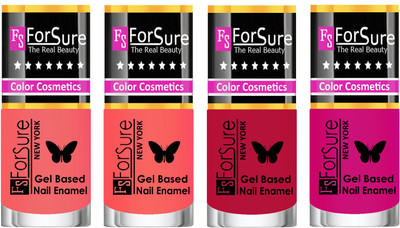

Forsure Fast Dry and Chip Resistant Nail Polish Peach, Nude, Dusky Red, Purple(Pack of 4)