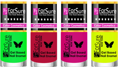 

Forsure Fast Dry and Chip Resistant Nail Polish Green, Dusky Red, Purple, Yellow(Pack of 4)