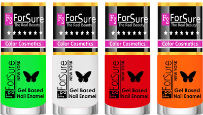 

Forsure Fast Dry and Chip Resistant Nail Polish Green, White, Red, Orange(Pack of 4)