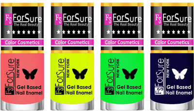 

Forsure Fast Dry and Chip Resistant Nail Polish Peach, Yellow, Green, Blue(Pack of 4)