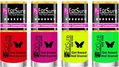 

Forsure Fast Dry and Chip Resistant Nail Polish Red, Purple, Yellow, Green(Pack of 4)