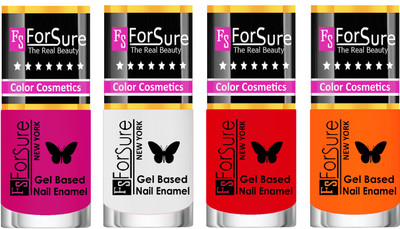 

Forsure Fast Dry and Chip Resistant Nail Polish Purple, White, Red, Orange(Pack of 4)