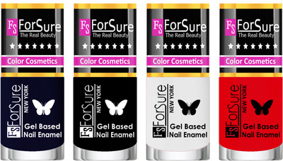 

Forsure Fast Dry and Chip Resistant Nail Polish Blue, White, Red, Orange(Pack of 4)