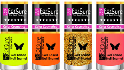 

Forsure Fast Dry and Chip Resistant Nail Polish Yellow, Orange, Golden, Nude(Pack of 4)