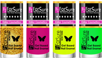 

Forsure Fast Dry and Chip Resistant Nail Polish Golden, Purple, Yellow, Green(Pack of 4)