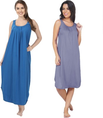 Blazon Women Nighty(Purple, Dark Blue)