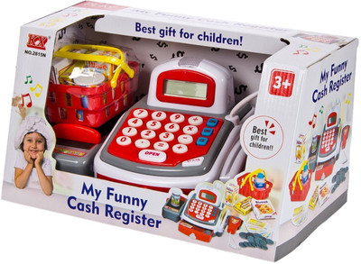 

AS.TOYS My Funny Cash Register Pretend to Play Electronic Cash Register Toy with Actions and Sounds